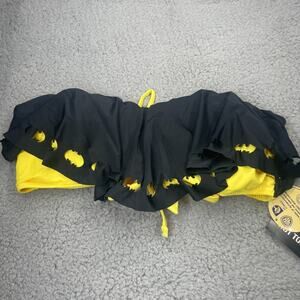 DC Batman Swim Wear Top Hot Topic Adjustable Strap Sz XXL Bikini Flounce